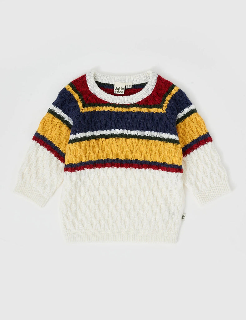 Goldie & Ace Tops Alfie Cable Knit Jumper - Cream