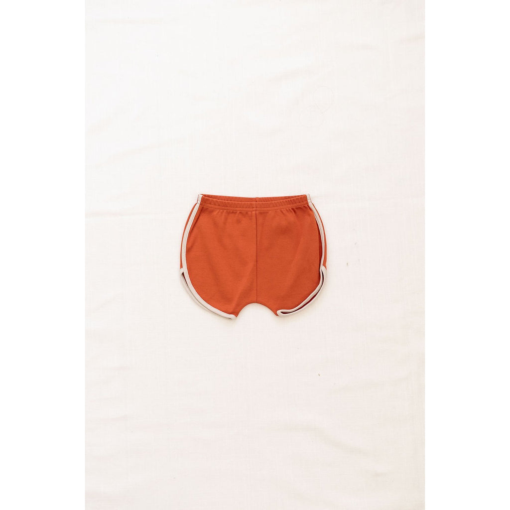 Fin & Vince Bottoms Vintage track shorts - Red rock w/ oatmeal trim