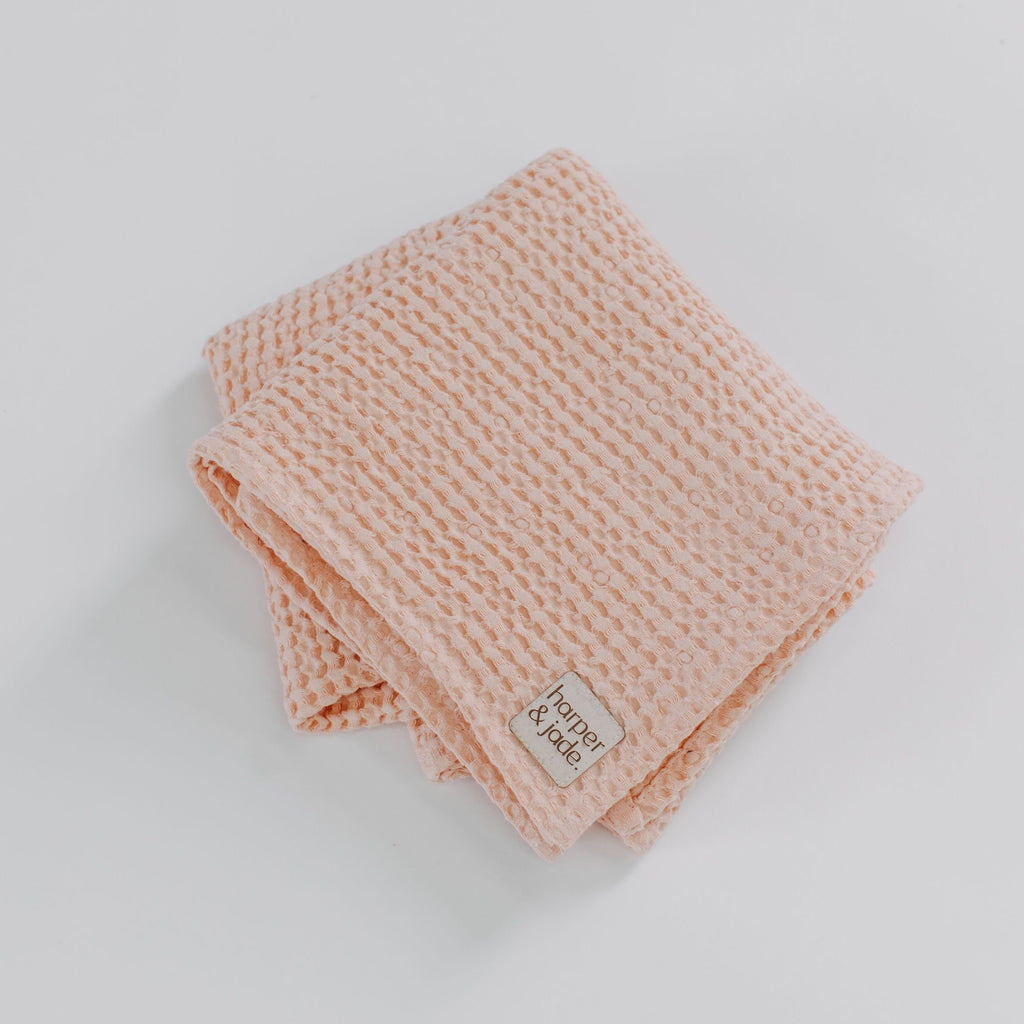Harper and Jade Blankets & Quilts Harper and Jade - Linen Waffle Blanket - Bloom