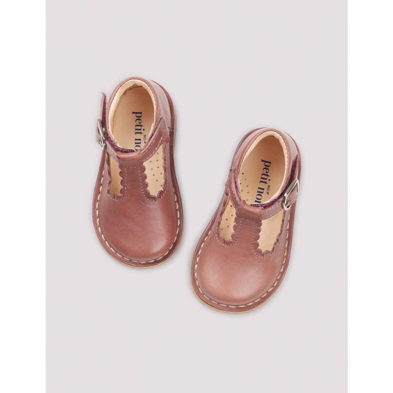 Petit Nord Shoes T-Bar scallop - Berry