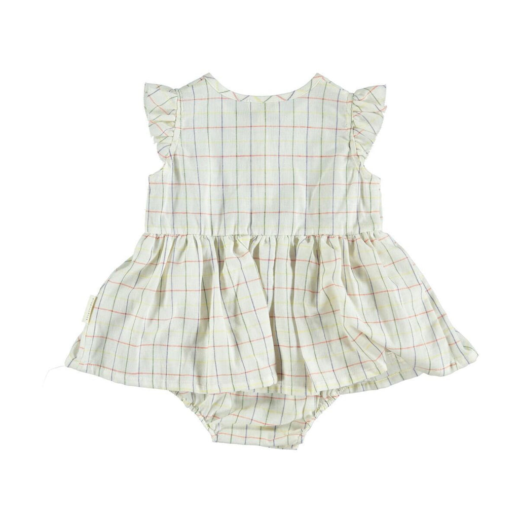 Piupiuchick Bottoms 3 Months Baby dress with body - Multicolored Checkered