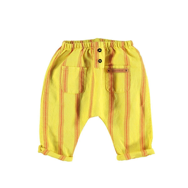 Piupiuchick Dresses 3 Months Trousers Yellow / Red Stripes