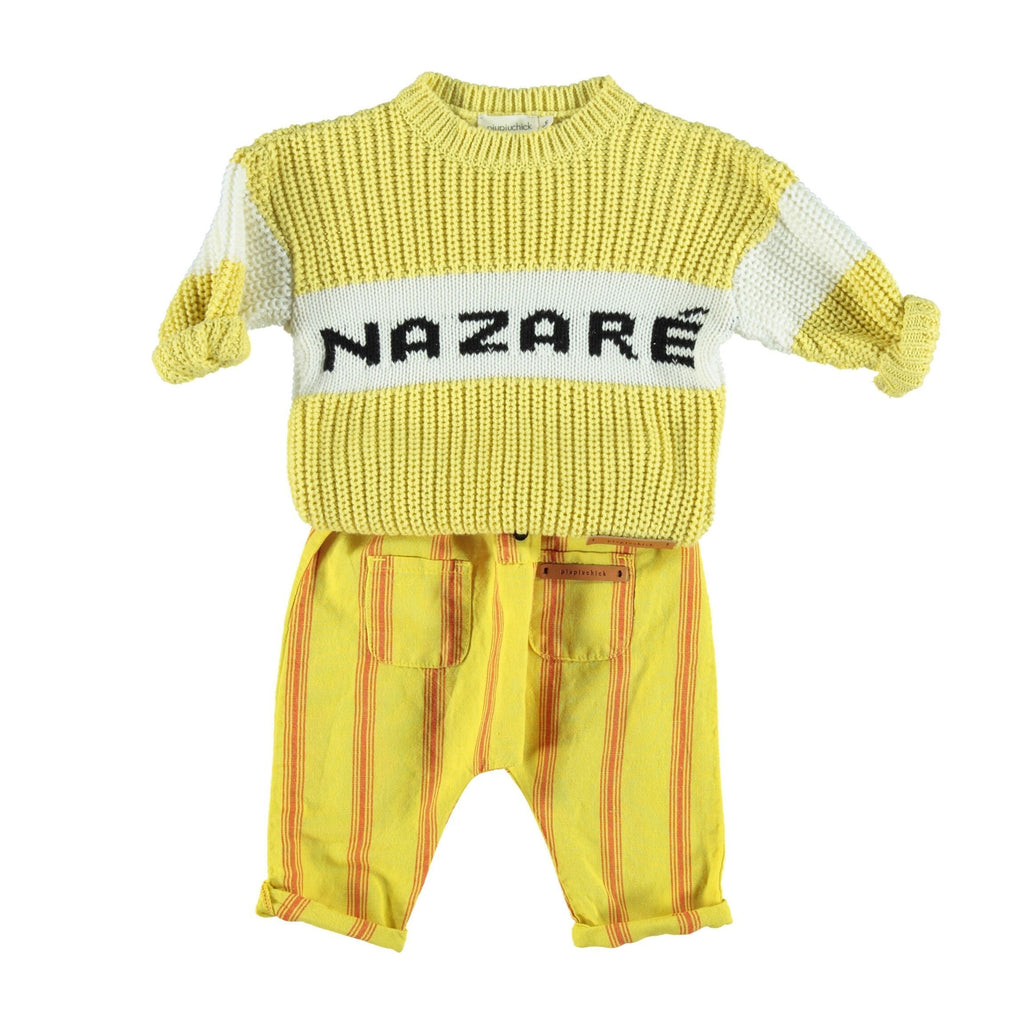 Piupiuchick Tops 3 Months Knitted Sweater - Yellow 'Nazare'