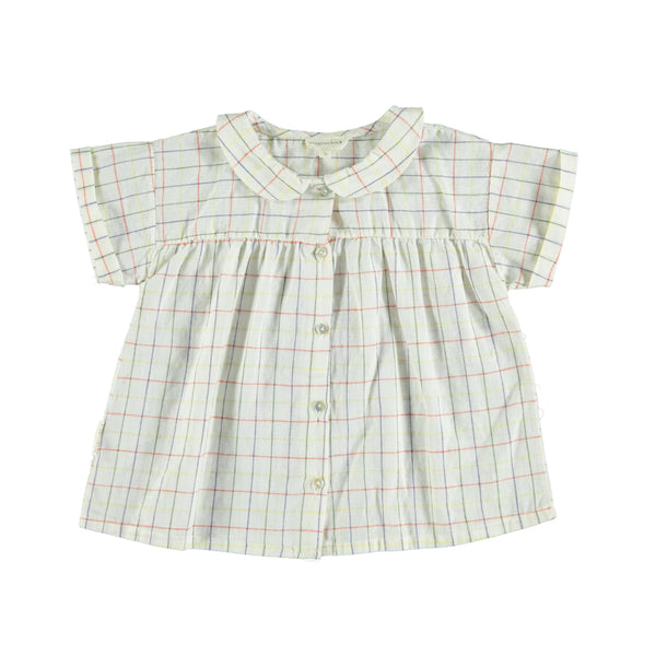 Piupiuchick Tops 3 Months Peter pan collar blouse - Multicolored Checkered