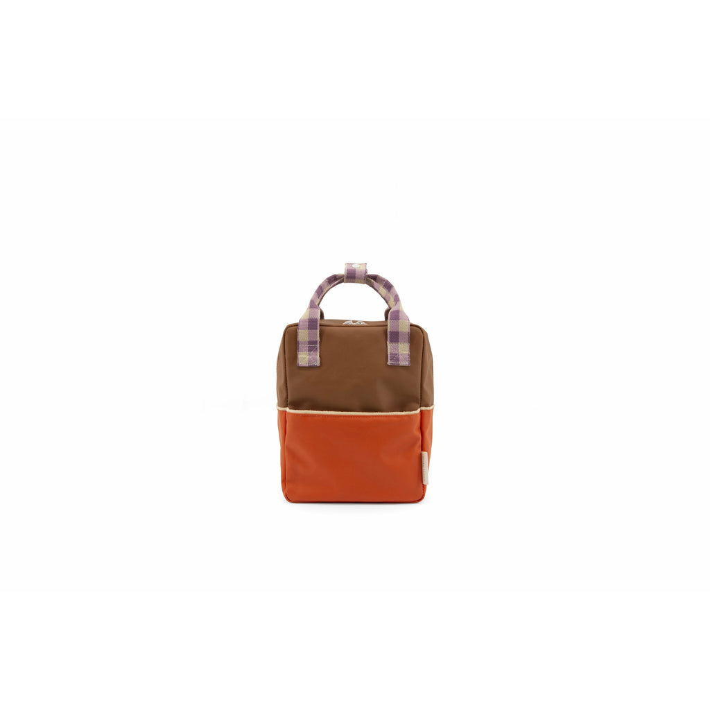 Sticky Lemon Accessories *PREORDER* - Backpack small | colourblocking | orange juice + plum purple + school bus brown