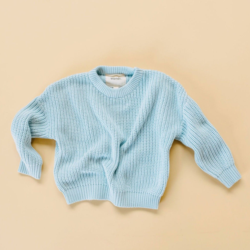 Wandr Tops Wandr - Chunky Sky Blue Pullover Knit